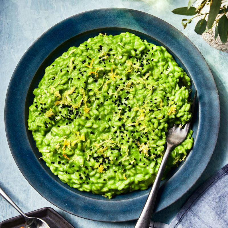 Herb Guacamole, Buttery Irish Cabbage, Pandan and Coconut Cake, Espagueti Verde (Green Spaghetti), Prosciutto-Wrapped Halibut with Asparagus Sauce, Gingery Creamed Kale and Cabbage, Pistachio-Chocolate Snacking Cake, Sauce Verte, A Perfect Pot of Lentils, Restorative Ginger and Turmeric Noodle Soup, Wedge Salad with Tahini Green Goddess Dressing, Green Curry, Mafaldine with Pea Shoot—Meyer Lemon Pesto, Spring Pea Chaat with Lemon Raita, Palak "Paneer" with Pressed Fresh Ricotta, Tiger Salad with Green Tea Noodles, Vignarola (Springtime Vegetable Stew), Spiced Chimichurri with Cilantro and Dijon, Linguine with Frenched Green Beans and Parsley Pesto, Grilled Lamb Chops with Herby Yogurt Sauce, Trinidadian Green Seasoning, Smashed Fava Beans on Toast with Pecorino and Mint, Chow Dau Miu (Garlicky Stir-Fried Pea Sprouts), Creamy Vegan Pasta with Greens, Peas, and Lemon Zest, Shorbat Jarjir (Rocket Soup), Chilled English Pea Soup with Crab and Meyer Lemon, Risotto with Parsley Puree and Caramelized Garlic, Lemony Barley Salad with Kale Pesto, Creamy Spinach Soup with Dill, Matcha Tea Cake Cookies, Broccoli-Spinach Soup with Crispy Broccoli Florets and Croutons