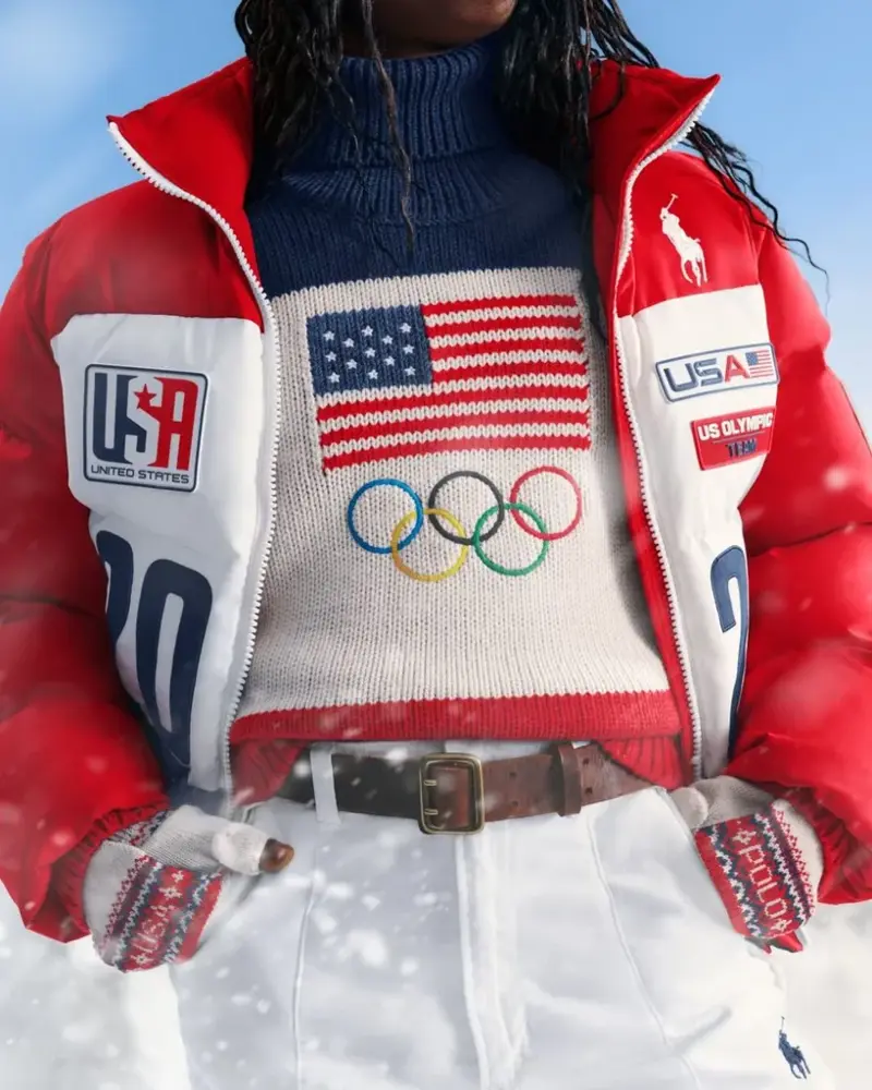 Team Mongolia and Goyol Cashmere , Ralph Lauren for Team USA , Emporio Armani for Team Italia , Sportscraft and Karbon for Team Australia, Le Coq Sportif for Team France, Dale of Norway for Team Norway