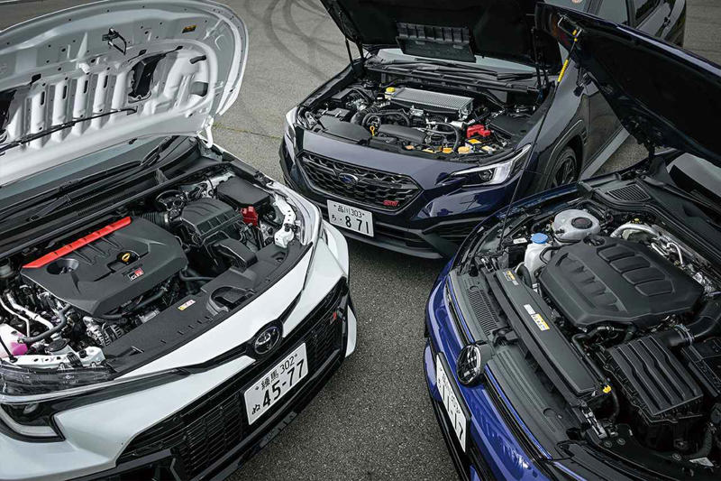 ジャンルと車格は近くても走行メカニズムは異なる3台, スポーツモデルでもスバルの信条をないがしろにしない, どこか懐かしい荒々しさは まさにチューニングカー, その走りはドライバー次第で紳士的にも獰猛にも化ける, 現代のCセグ4WDターボに宿る万能感こそが真骨頂
