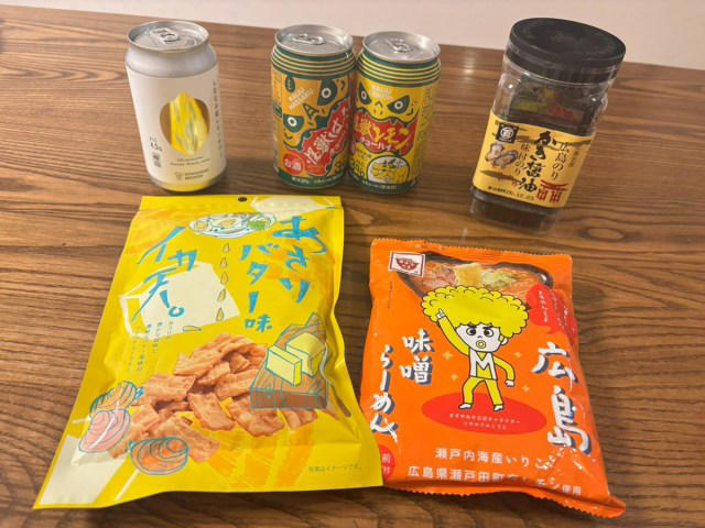 ・ゆめマートで選んだ5品, ・イカ天あさりバター味, ・ますや広島味噌らーめん, ・広島のり かき醤油味付のり, ・怪獣はっさくチューハイ＆怪獣レモンチューハイ, ・しまなみ超レモンサワー, ・まだまだ気になる