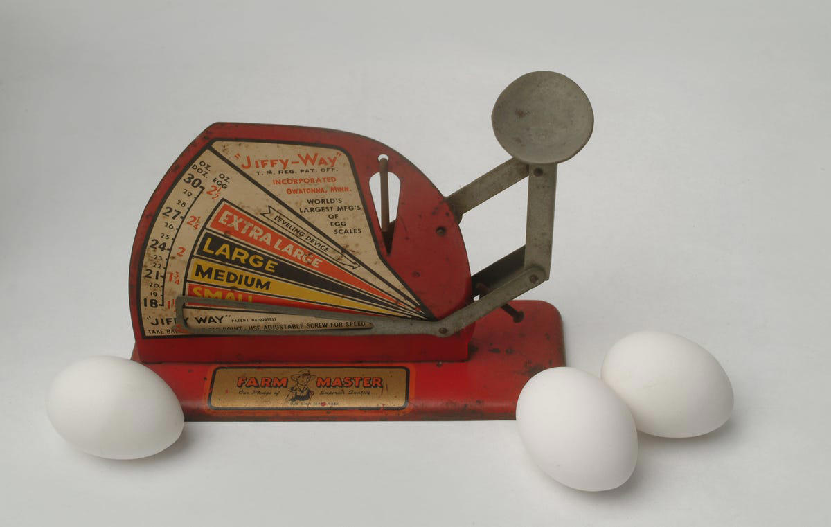 1. Butter Churn , 2. Ice Box, 3. Bread Box, 4. Jelly Mold , 5. Mayonnaise Whipper , 6. Countertop Milkshake Mixer , 7. Egg Scale , 8. Wall-Mounted Can Opener