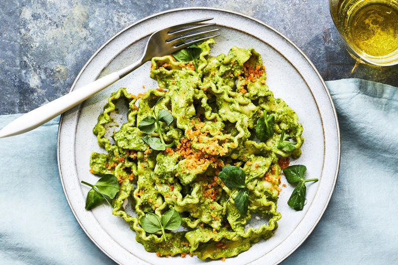 Herb Guacamole, Buttery Irish Cabbage, Pandan and Coconut Cake, Espagueti Verde (Green Spaghetti), Prosciutto-Wrapped Halibut with Asparagus Sauce, Gingery Creamed Kale and Cabbage, Pistachio-Chocolate Snacking Cake, Sauce Verte, A Perfect Pot of Lentils, Restorative Ginger and Turmeric Noodle Soup, Wedge Salad with Tahini Green Goddess Dressing, Green Curry, Mafaldine with Pea Shoot—Meyer Lemon Pesto, Spring Pea Chaat with Lemon Raita, Palak "Paneer" with Pressed Fresh Ricotta, Tiger Salad with Green Tea Noodles, Vignarola (Springtime Vegetable Stew), Spiced Chimichurri with Cilantro and Dijon, Linguine with Frenched Green Beans and Parsley Pesto, Grilled Lamb Chops with Herby Yogurt Sauce, Trinidadian Green Seasoning, Smashed Fava Beans on Toast with Pecorino and Mint, Chow Dau Miu (Garlicky Stir-Fried Pea Sprouts), Creamy Vegan Pasta with Greens, Peas, and Lemon Zest, Shorbat Jarjir (Rocket Soup), Chilled English Pea Soup with Crab and Meyer Lemon, Risotto with Parsley Puree and Caramelized Garlic, Lemony Barley Salad with Kale Pesto, Creamy Spinach Soup with Dill, Matcha Tea Cake Cookies, Broccoli-Spinach Soup with Crispy Broccoli Florets and Croutons