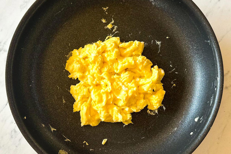 How I Tested All 5 Scrambled Egg Methods, Method: Low and Slow, Method: “Fluffy” (Whole Milk + Heavy Whisking), Method: Salt + Rest , Method: Heavy Cream , Method: Cornstarch