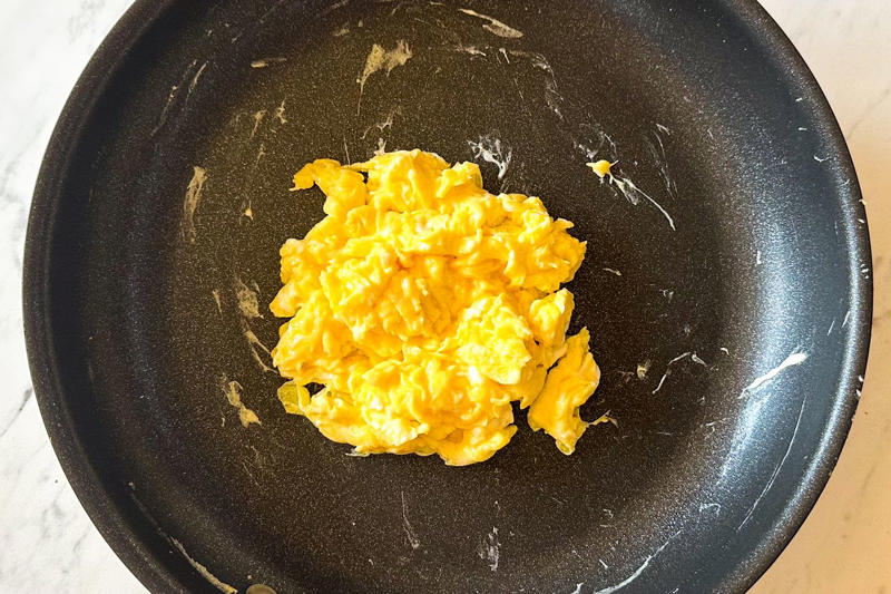 How I Tested All 5 Scrambled Egg Methods, Method: Low and Slow, Method: “Fluffy” (Whole Milk + Heavy Whisking), Method: Salt + Rest , Method: Heavy Cream , Method: Cornstarch