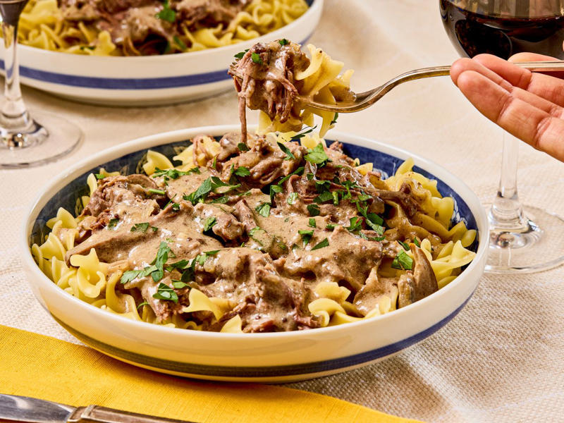 Easy Slow-Cooker Pork Ragù, Slow Cooker Salsa Verde Chicken Tacos, Rich and Creamy Slow-Cooker Beef Stroganoff, Chinese-Style Short Ribs With Soy, Orange, and 5-Spice Powder, Slow-Cooker Chicken Tortilla Soup With All the Fixings, Slow-Cooker Pulled Pork With Dr Pepper, Slow-Cooker Pork Paprikash, Slow-Cooker Chicken Tomatillo Tacos, Tender and Juicy Slow-Cooker Meatballs, Slow-Cooker Sticky Thai Meatballs