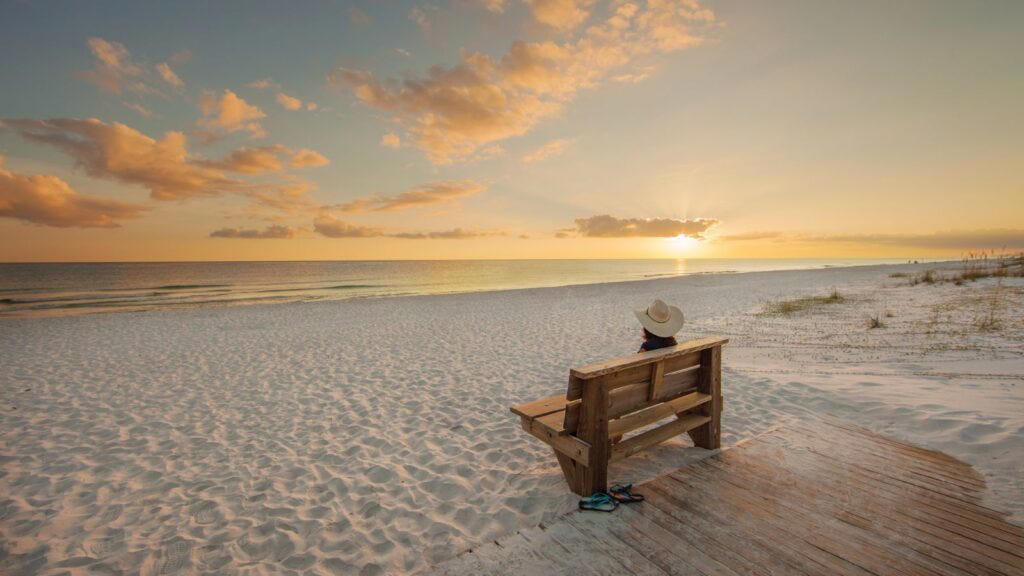 1. Clearwater Beach, 2. Siesta Beach, 3. Cocoa Beach Pier, 4. Anastasia State Park Beach, 5. Stuart Beach, 6. Red Reef Park, 7. Manatee Public Beach, 8. Fort De Soto Park, 9. Deerfield Beach, 10. Hollywood Beach, 11. Crandon Park Beach, 12. Clam Pass Park Beach, 13. Grayton Beach State Park, 14. Russell-Fields City Pier and Beach