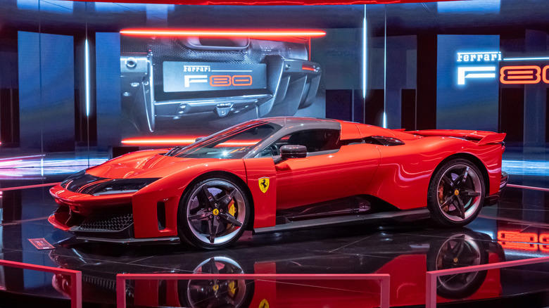 Mercedes M139 hybrid 4‑cylinder (469 hp engine/total 671 hp), Volvo Twincharged I4-cylinder (328 hp engine/total 415 hp), Porsche Twin‑Turbo Flat‑Six (691 hp engine), Ferrari F80 Twin‑Turbo V6 (888 hp engine/total 1,184 hp)