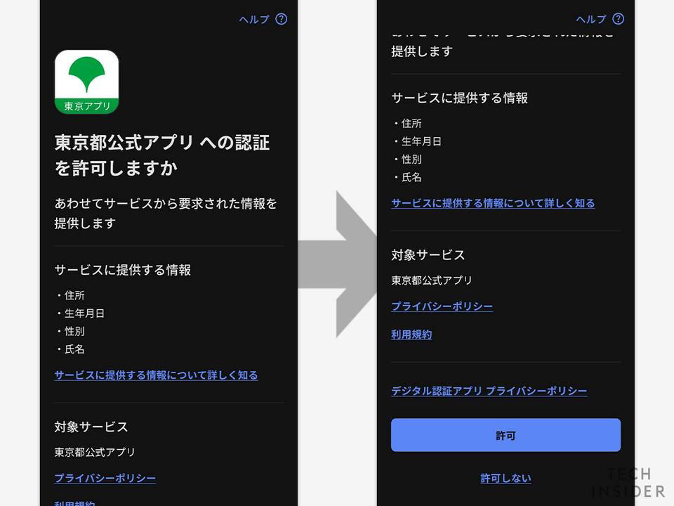 アプリは「東京アプリ」とデジタル庁の「デジタル認証アプリ」の2種類が必要。事前に初期登録などは済ませておこう。, まずは、東京アプリを開き「マイナンバーカードによる本人認証」の手続きを始める。, 本人認証に関する説明を読んで「次へ」を選択。, 本人確認手続きはボタンを押すと、自動的に「デジタル認証アプリ」に移動する。, 続いて、マイナンバーカードの暗証番号を入力。, 「マイナンバーカードの読み取り」画面になったら、スマホ本体のセンサー部分をマイナンバーカードの上に置く。, センサーの位置は端末によって異なるので、要確認。カードの上に置いてから「読み取り開始」を押す。, うまく読み取れると「東京アプリ」に各種情報が共有できるので、内容を確認して「許可」を押す。, 認証ができると「デジタル認証アプリ」から「東京アプリ」に画面が戻る。, なお、混雑時はこのマイナンバーカードによる認証で失敗することがある。少し時間を空けてもう一度アプリを開き直してやり直そう。, 認証を完了すると「東京ポイントを申し込む」ボタンが表示されるため、タップすると申し込みが完了する。, 東京ポイントは後日付与。交換も忘れずに