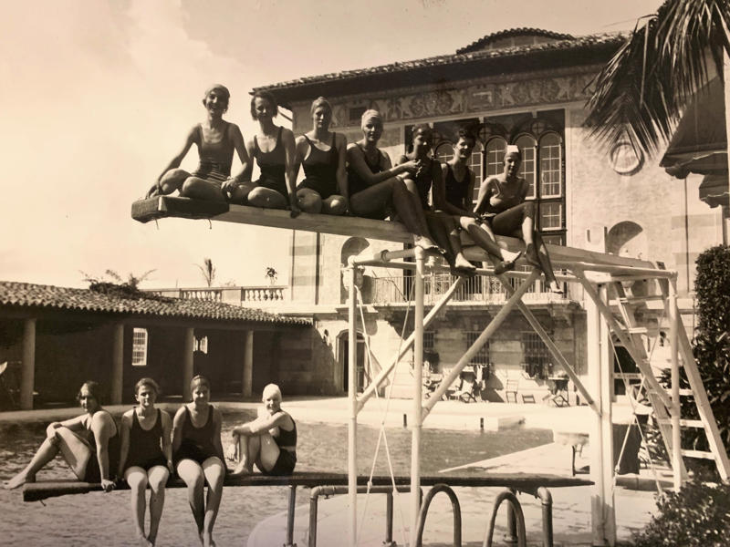At its opening, its pool was described as the largest in the world. Today, the hotel is loved by high-profile figures., Inside, the hotel has kept its original, century-old lobby., The lobby decorations match the hotel's historic, elevated vibe., The lobby also serves as a dining area for afternoon tea., Downstairs, the hotel's Fontana restaurant partially sits in an open-air courtyard., Fontana serves Italian-inspired dishes., Brandi's, the hotel's dark, moody bar, draws inspiration from the Biltmore's past., At the 600-gallon pool, there's poolside dining and nine private cabanas., The Biltmore's clubhouse is the center of events at the property., Next to the course are spaces for relaxing and socializing., Tucked in the clubhouse, there's also a members-only lounge.