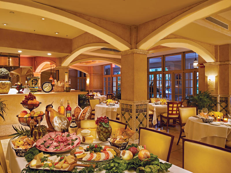 Fontana serves Italian-inspired dishes. Today, the hotel is loved by high-profile figures., Inside, the hotel has kept its original, century-old lobby., The lobby decorations match the hotel's historic, elevated vibe., The lobby also serves as a dining area for afternoon tea., Downstairs, the hotel's Fontana restaurant partially sits in an open-air courtyard., Fontana serves Italian-inspired dishes., Brandi's, the hotel's dark, moody bar, draws inspiration from the Biltmore's past., At the 600-gallon pool, there's poolside dining and nine private cabanas., The Biltmore's clubhouse is the center of events at the property., Next to the course are spaces for relaxing and socializing., Tucked in the clubhouse, there's also a members-only lounge.