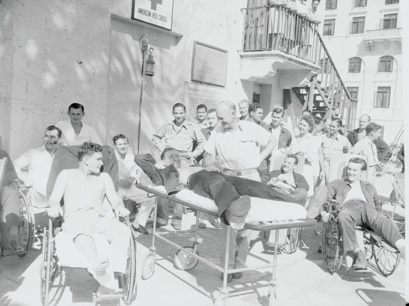 During World War II, the luxurious hotel was converted into an Army Air Forces hospital. Today, the hotel is loved by high-profile figures., Inside, the hotel has kept its original, century-old lobby., The lobby decorations match the hotel's historic, elevated vibe., The lobby also serves as a dining area for afternoon tea., Downstairs, the hotel's Fontana restaurant partially sits in an open-air courtyard., Fontana serves Italian-inspired dishes., Brandi's, the hotel's dark, moody bar, draws inspiration from the Biltmore's past., At the 600-gallon pool, there's poolside dining and nine private cabanas., The Biltmore's clubhouse is the center of events at the property., Next to the course are spaces for relaxing and socializing., Tucked in the clubhouse, there's also a members-only lounge.