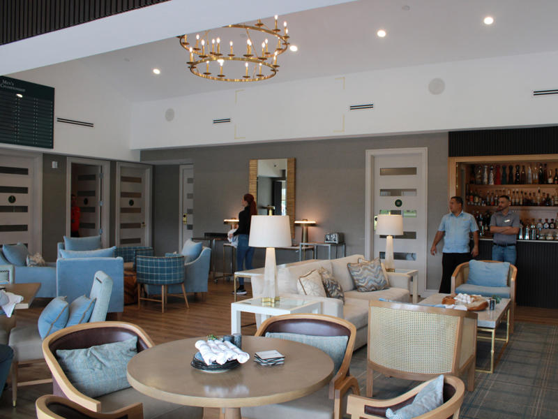 Tucked in the clubhouse, there's also a members-only lounge. Today, the hotel is loved by high-profile figures., Inside, the hotel has kept its original, century-old lobby., The lobby decorations match the hotel's historic, elevated vibe., The lobby also serves as a dining area for afternoon tea., Downstairs, the hotel's Fontana restaurant partially sits in an open-air courtyard., Fontana serves Italian-inspired dishes., Brandi's, the hotel's dark, moody bar, draws inspiration from the Biltmore's past., At the 600-gallon pool, there's poolside dining and nine private cabanas., The Biltmore's clubhouse is the center of events at the property., Next to the course are spaces for relaxing and socializing., Tucked in the clubhouse, there's also a members-only lounge.