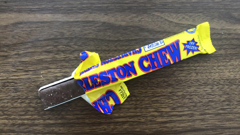 Sugar Babies, Vanilla Charleston Chew, MiniMini Chicles, Candy Farm Neapolitan, Naylor Butter Mints, Palmer Candy Co. Milk Chocolate Nonpareils, Bazooka Bubble Gum Pops