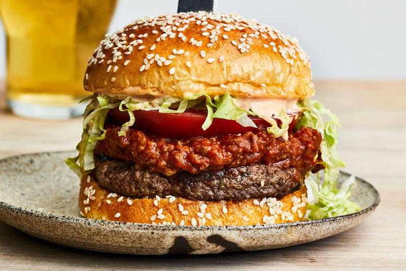 Grilled Burgers Stuffed with Pimiento Cheese, Super-Fast Classic Lasagna, Classic Meatloaf, Picadillo, Classic Beef Chili, Patty Melts with Charred Scallion–Chipotle Mayo, Beef and Cheese Red Chile Enchiladas, Bolognese Meat Sauce, Mini Potato, Steak, and Chorizo Pies, Ground Beef Bulgogi Sloppy Joes with Fiery Napa Slaw, Ground Beef Lasagna, Juicy Lucy Cheeseburger, Beef-and-Fonio Meatballs with Sweet Potato Stew, Lamb and Beef Burek, Poblanos Rellenos de Picadillo Dulce, Frito Pie, Gina Mae's Baked Beans, Baked Shells with Pesto, Mozzarella, and Meat Sauce, Japanese-Style Chili Burgers with Yuzu Mayo, Sogogi Oi Bokkeum (Korean Stir-Fried Cucumber and Beef), Tex-Mex Cavatappi, Grilled Meatballs with Mint and Za'atar, Garlic Beef and Onion Congee, Hamburger Helpa, Beef Keema, Mini Panamanian Beef Empanadas, Spiced Harissa Ragù with Tahini Yogurt, Beef and Vegetable Pot Pie with Cheddar Biscuits, Nachos in a Bag, Soboro Donburi (Gingery Ground Beef with Peas over Rice), Taco Dip, Hungarian Beef and Potato Soup, Thai-Style Beef Salad Over Angel Hair Pasta