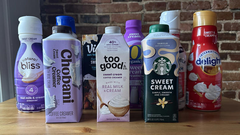 9. Violife Supreme Sweet Cream Tempting Vanilla Coffee Creamer, 8. Too Good &amp; Co. Sweet Cream Coffee Creamer, 7. Starbucks Vanilla Inspired Sweet Cream Coffee Creamer, 6. Chobani Sweet Cream Coffee Creamer, 5. International Delight Sweet and Creamy Coffee Creamer, 4. Lucerne Real Milk and Cream Sweet Cream Coffee Creamer, 3. Lactaid Sweet Cream Lactose Free Creamer, 2. O Organics Sweet Cream Coffee Creamer, 1. Natural Bliss Sweet Cream Coffee Creamer