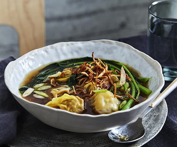 Our best dumpling recipes,          Kylie Kwong’s prawn dumplings with organic tamari and chilli dressing      ,          Crisp pork and ginger gyozas with sesame rayu      ,          Spicy Sichuan-style lamb dumplings with chilli oil      ,          Poached pork and garlic chive dumplings (Jiu cai jiaozi)      ,          Crab xiao long bao      ,          Pork, scallop and sticky rice siu mai      ,          Pork dumplings with black vinegar and ginger      