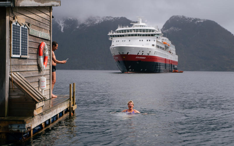 1. Where does Hurtigruten sail?, 2. Who does Hurtigruten appeal to?, 3. Hurtigruten’s fleet, MS Trollfjord (500 passengers), MS Midnatsol (500 passengers), MS Finnmarken (530 passengers), MS Polarlys (650 passengers), 4. Access for guests with disabilities, 5. Loyalty scheme, About our expert, Teresa Machan