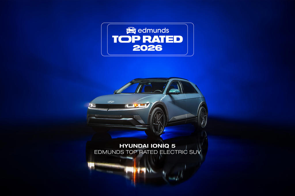 Edmunds Top Rated Car: Honda Civic Hybrid, Edmunds Top Rated Electric Car: Tesla Model 3, Edmunds Top Rated SUV: Hyundai Palisade Hybrid, Edmunds Top Rated Electric SUV: Hyundai Ioniq 5, Edmunds Top Rated Truck: Ford Maverick, Edmunds Top Rated Electric Truck: Rivian R1T