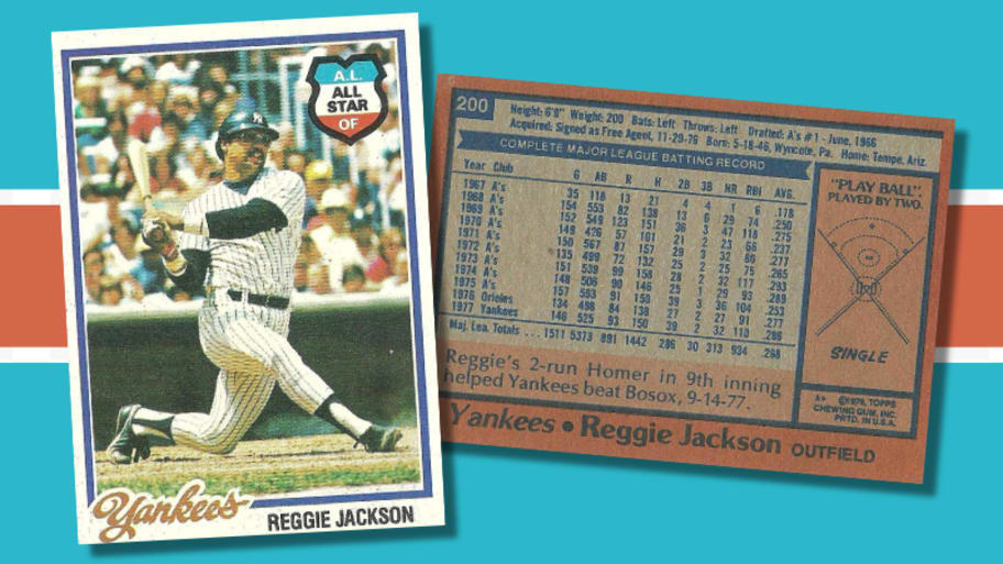 1976 Topps Traded Oscar Gamble, 1976 Topps Johnny Bench, 1977 Topps Mark Fidrych, 1978 Topps Reggie Jackson, 1983 Topps Traded Darryl Strawberry