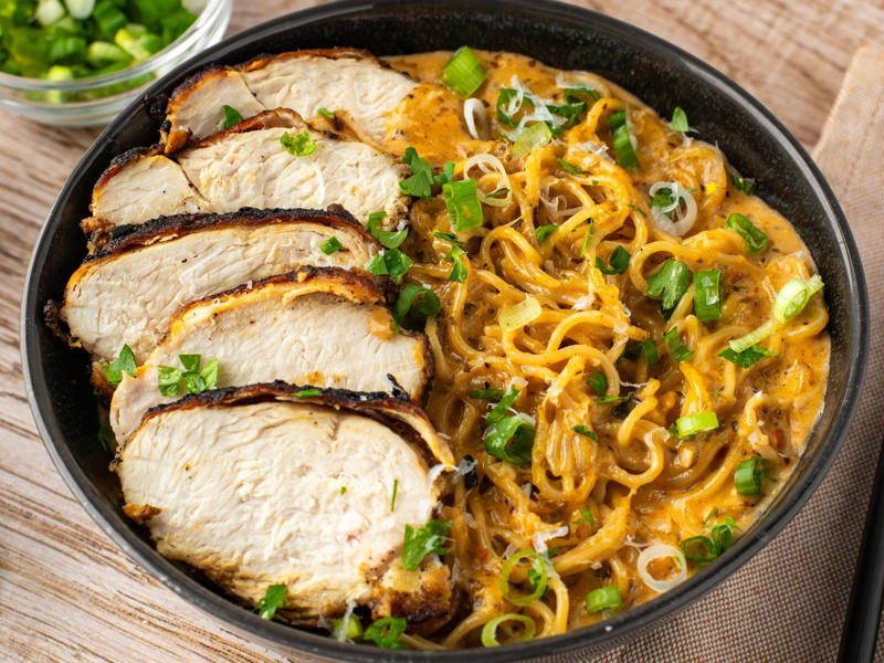 Crockpot Cajun White Chicken Chili, One-Pot Chicken and Rice, Creamy Blackened Chicken Ramen, Shrimp and Sausage Southern Fried Cabbage, Creamy Cajun Sausage Spaghetti, More inspiration