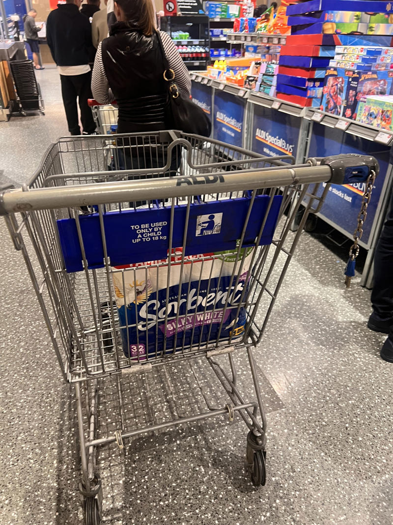 1. Shoppers who block the aisle with their trolleys, 2. Approaching a self-checkout before the previous customer has removed all of their items, 3. Groups of people, families, blocking aisles, 4. People who walk too slowly, 5. Not returning unwanted products to the correct place, 6. People helping themselves to the free fruit for kids, 7. Parents who let their kids push the trolley, 8. People with large backpacks