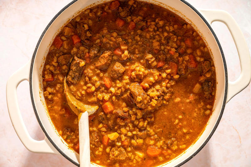 Small-Batch Wisconsin Booyah, Sugar Cookie Bars, One-Pan Garlic Butter Shrimp Pasta, Easy Cottage Cheese Muffins, Broccoli Crunch Salad, One-Bowl Lemon Snack Cake, Creamy Spinach Gnocchi Gratin, Lemon Chicken Orzo Soup, Slow Cooker Meatloaf, Beef Barley Soup