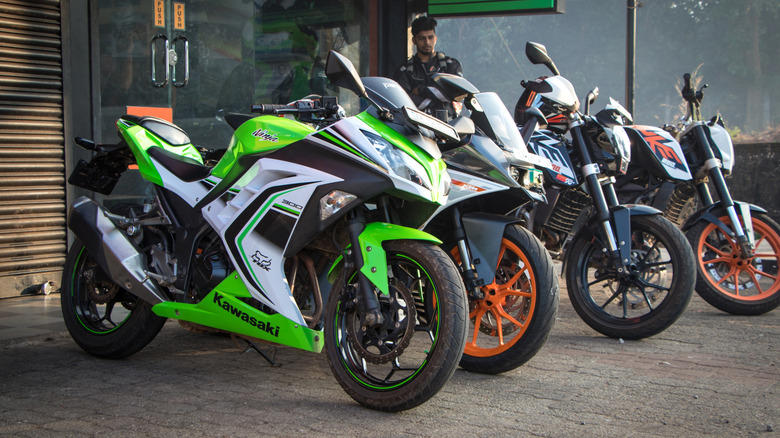 Kawasaki has more brand recognition, Kawasaki has a better dealer network and parts support, CFmoto has better prices, CFmoto has few aftermarket options, Resale value for CFmoto and Kawasaki bikes are both stable