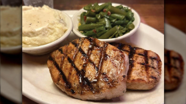 Grilled Pork Chops at Texas Roadhouse, Prime Pork Chops at Saltgrass Steak House, Caramel Mustard Glazed Pork Chops at Outback Steakhouse, Mesquite Grilled Pork Chops at Logan's Roadhouse, Double Cut Pork Chop at Fogo de Chão, Tuscan-Grilled Pork Chop at Carrabba's Italian Grill, Double-Thick Pork Rib Chop at Fleming's Prime Steakhouse, Methodology