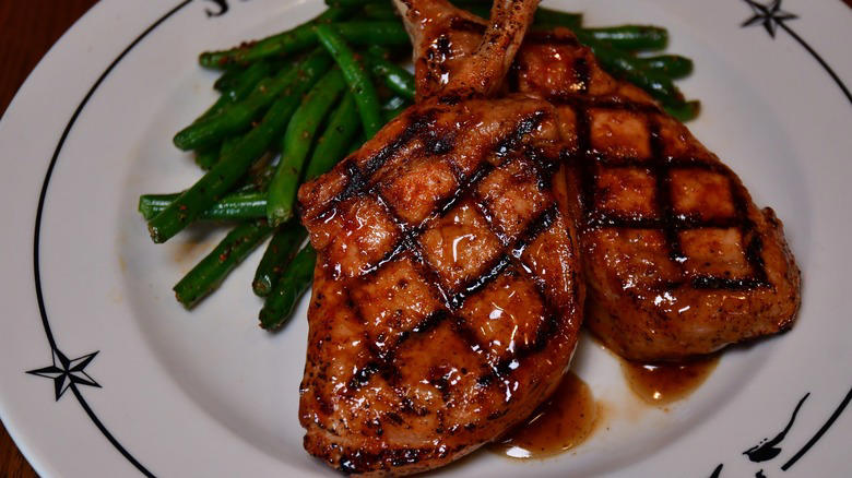 Grilled Pork Chops at Texas Roadhouse, Prime Pork Chops at Saltgrass Steak House, Caramel Mustard Glazed Pork Chops at Outback Steakhouse, Mesquite Grilled Pork Chops at Logan's Roadhouse, Double Cut Pork Chop at Fogo de Chão, Tuscan-Grilled Pork Chop at Carrabba's Italian Grill, Double-Thick Pork Rib Chop at Fleming's Prime Steakhouse, Methodology