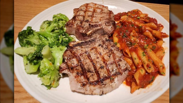 Grilled Pork Chops at Texas Roadhouse, Prime Pork Chops at Saltgrass Steak House, Caramel Mustard Glazed Pork Chops at Outback Steakhouse, Mesquite Grilled Pork Chops at Logan's Roadhouse, Double Cut Pork Chop at Fogo de Chão, Tuscan-Grilled Pork Chop at Carrabba's Italian Grill, Double-Thick Pork Rib Chop at Fleming's Prime Steakhouse, Methodology