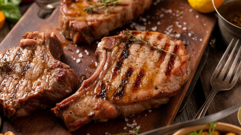 Grilled Pork Chops at Texas Roadhouse, Prime Pork Chops at Saltgrass Steak House, Caramel Mustard Glazed Pork Chops at Outback Steakhouse, Mesquite Grilled Pork Chops at Logan's Roadhouse, Double Cut Pork Chop at Fogo de Chão, Tuscan-Grilled Pork Chop at Carrabba's Italian Grill, Double-Thick Pork Rib Chop at Fleming's Prime Steakhouse, Methodology