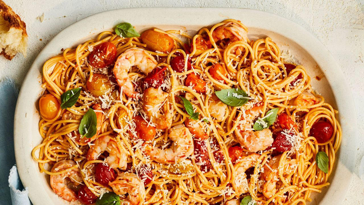Honey-Soy-Glazed Salmon With Veggies And Oranges, Poppy Seed Chicken, Zucchini Pasta, Smoky Pork and Greens Stew, Sheet Pan Nachos, Lemon-Rosemary-Garlic Chicken and Potatoes, Quick Turkey Chili, Shrimp and Burst Cherry Tomato Pasta, Slow Cooker Brisket Chili, Million Dollar Chicken and Rice