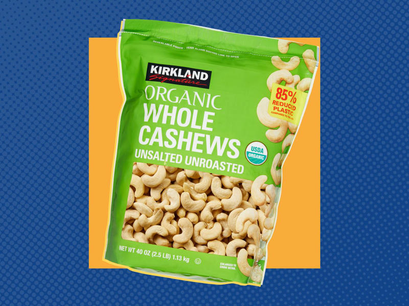 6 Items Costco Shoppers Always Buy, According to Reddit, Chobani Greek Yogurt, Waterloo Sparkling Water, Kirkland Signature Coastal Aged Cheddar Cheese, Kirkland Signature Organic Chicken Sipping Bone Broth , Kirkland Signature Organic Whole Unsalted Cashews , Binggrae Samanco Frozen Dairy Desserts