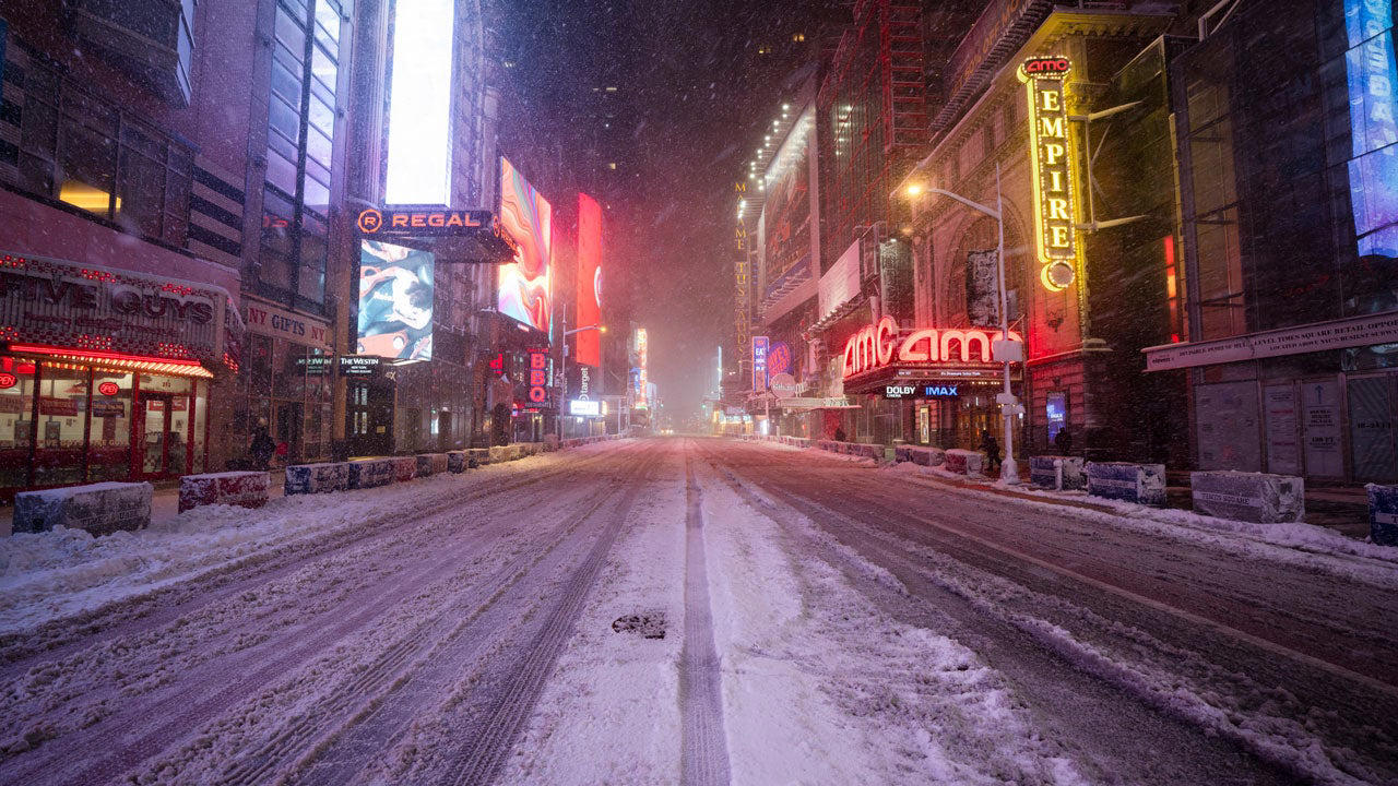 (05:51 p.m. EST) What To Expect Overnight, (05:27 p.m. EST) Power Outages Begin To Fall, (05:13 p.m. EST) Blizzard Warnings Expire For New York City, (04:58 p.m. EST) Every NYC Street Has Seen A Plow, (04:41 p.m. EST) Boston Ready For All Terrain, (04:20 p.m. EST) New Snapshots Of The Storm, (03:57 p.m. EST) Massachusetts Under Travel Ban, (03:38 p.m. EST) Providence Sees Snowiest Days On Record, (03:19 p.m. EST) Power Poles Snapped On Nantucket, (03:00 p.m. EST) Crashes Mount In Maryland, (02:41 p.m. EST) Snow Hammers Boston, New York City, (02:20 p.m. EST) How Does A Bomb Cyclone Compare To A Hurricane?, (02:02 p.m. EST) NYC Schools To Reopen, (01:46 p.m. EST) For The Record, (01:27 p.m. EST) Updated Snowfall Totals, (01:05 p.m. EST) Two Killed In Winter Storm-Related Wreck, (12:48 p.m. EST) Domino Effect At Airports Nationwide, (11:58 a.m. EST) New Photos Sum Up Travel Hazards, (11:43 a.m. EST) Three More Rounds?, (11:24 a.m. EST) Emergency Shovelers Turn Out In Force, (11:01 a.m. EST) Power Outages Top 650,000, (10:43 a.m. EST) 6 Hours, Nonstop Snow, (10:22 a.m. EST) Central Park In 15+ Inches Of Snow, (09:56 a.m. EST) Eat Your Heart Out, Abbey Road, (09:32 a.m. EST) New Jersey Travel Restriction Extended, (09:11 a.m. EST) Watch Winter Storm Hernando On Satellite, (08:47 a.m. EST) 500,000 Homes, Businesses Now Without Power, (08:36 a.m. EST) School Closings: NYC, Boston And Many More, (08:18 a.m. EST) The Two-Plus-Foot Club Has Been Established, (08:12 a.m. EST) How Much More Snow?, (07:58 a.m. EST) NYC’s Heaviest Since The Pandemic, (07:37 a.m. EST) Skiing Fifth Avenue, (07:25 a.m. EST) New Snow Totals For Major NYC Landmarks, (07:12 a.m. EST) Impressive Snow Rates, (06:58 a.m. EST) Thundersnow!!!, (06:50 a.m. EST) Tree Damage In King Of Prussia, Pennsylvania, (06:41 a.m. EST) Top Wind Gusts This Morning, (06:27 a.m. EST) Here Comes The Peak Of The Storm, (06:06 a.m. EST) Flight Cancellations Surge Past 10,000, (05:55 a.m. EST) We’re Dealing With 'Heart-Attack Snow', (05:17 a.m. EST) It's Officially A Bomb Cyclone, (05:00 a.m. EST) Scenes From A Snow-Dusted Times Square, (04:39 a.m. EST) Power Outages Spike To More Than 250,000, (04:15 a.m. EST) Top Snow Totals To Start The Morning