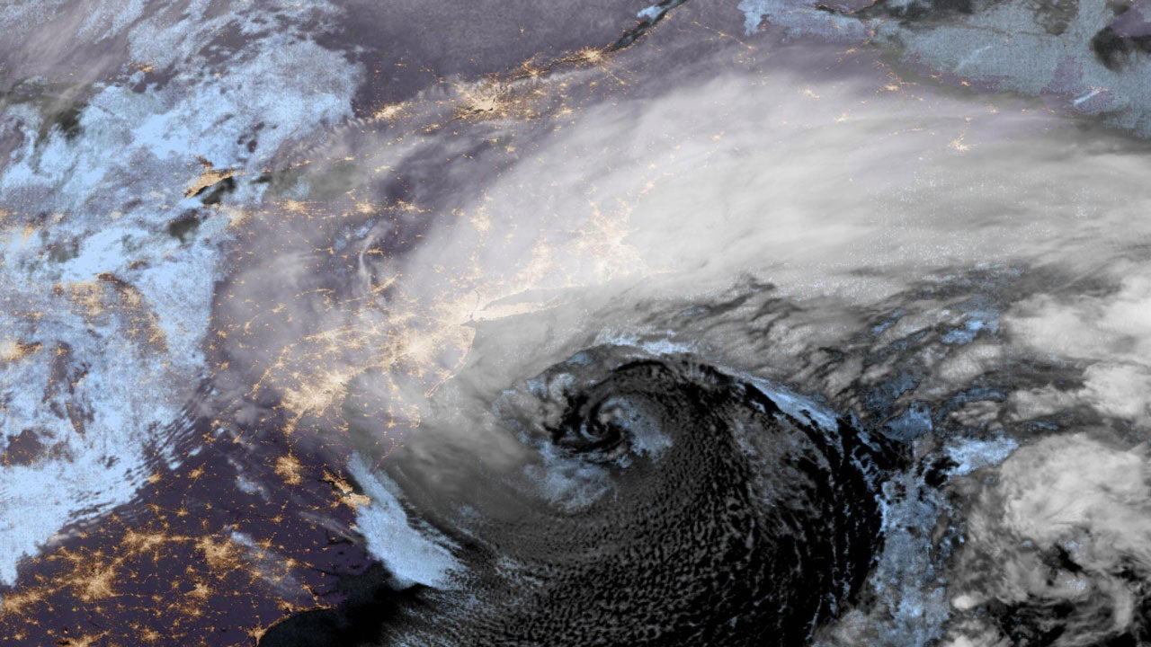 (05:51 p.m. EST) What To Expect Overnight, (05:27 p.m. EST) Power Outages Begin To Fall, (05:13 p.m. EST) Blizzard Warnings Expire For New York City, (04:58 p.m. EST) Every NYC Street Has Seen A Plow, (04:41 p.m. EST) Boston Ready For All Terrain, (04:20 p.m. EST) New Snapshots Of The Storm, (03:57 p.m. EST) Massachusetts Under Travel Ban, (03:38 p.m. EST) Providence Sees Snowiest Days On Record, (03:19 p.m. EST) Power Poles Snapped On Nantucket, (03:00 p.m. EST) Crashes Mount In Maryland, (02:41 p.m. EST) Snow Hammers Boston, New York City, (02:20 p.m. EST) How Does A Bomb Cyclone Compare To A Hurricane?, (02:02 p.m. EST) NYC Schools To Reopen, (01:46 p.m. EST) For The Record, (01:27 p.m. EST) Updated Snowfall Totals, (01:05 p.m. EST) Two Killed In Winter Storm-Related Wreck, (12:48 p.m. EST) Domino Effect At Airports Nationwide, (11:58 a.m. EST) New Photos Sum Up Travel Hazards, (11:43 a.m. EST) Three More Rounds?, (11:24 a.m. EST) Emergency Shovelers Turn Out In Force, (11:01 a.m. EST) Power Outages Top 650,000, (10:43 a.m. EST) 6 Hours, Nonstop Snow, (10:22 a.m. EST) Central Park In 15+ Inches Of Snow, (09:56 a.m. EST) Eat Your Heart Out, Abbey Road, (09:32 a.m. EST) New Jersey Travel Restriction Extended, (09:11 a.m. EST) Watch Winter Storm Hernando On Satellite, (08:47 a.m. EST) 500,000 Homes, Businesses Now Without Power, (08:36 a.m. EST) School Closings: NYC, Boston And Many More, (08:18 a.m. EST) The Two-Plus-Foot Club Has Been Established, (08:12 a.m. EST) How Much More Snow?, (07:58 a.m. EST) NYC’s Heaviest Since The Pandemic, (07:37 a.m. EST) Skiing Fifth Avenue, (07:25 a.m. EST) New Snow Totals For Major NYC Landmarks, (07:12 a.m. EST) Impressive Snow Rates, (06:58 a.m. EST) Thundersnow!!!, (06:50 a.m. EST) Tree Damage In King Of Prussia, Pennsylvania, (06:41 a.m. EST) Top Wind Gusts This Morning, (06:27 a.m. EST) Here Comes The Peak Of The Storm, (06:06 a.m. EST) Flight Cancellations Surge Past 10,000, (05:55 a.m. EST) We’re Dealing With 'Heart-Attack Snow', (05:17 a.m. EST) It's Officially A Bomb Cyclone, (05:00 a.m. EST) Scenes From A Snow-Dusted Times Square, (04:39 a.m. EST) Power Outages Spike To More Than 250,000, (04:15 a.m. EST) Top Snow Totals To Start The Morning