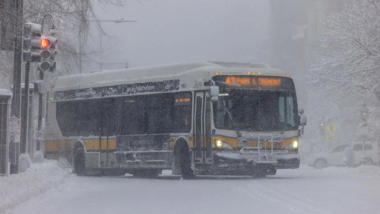 (05:51 p.m. EST) What To Expect Overnight, (05:27 p.m. EST) Power Outages Begin To Fall, (05:13 p.m. EST) Blizzard Warnings Expire For New York City, (04:58 p.m. EST) Every NYC Street Has Seen A Plow, (04:41 p.m. EST) Boston Ready For All Terrain, (04:20 p.m. EST) New Snapshots Of The Storm, (03:57 p.m. EST) Massachusetts Under Travel Ban, (03:38 p.m. EST) Providence Sees Snowiest Days On Record, (03:19 p.m. EST) Power Poles Snapped On Nantucket, (03:00 p.m. EST) Crashes Mount In Maryland, (02:41 p.m. EST) Snow Hammers Boston, New York City, (02:20 p.m. EST) How Does A Bomb Cyclone Compare To A Hurricane?, (02:02 p.m. EST) NYC Schools To Reopen, (01:46 p.m. EST) For The Record, (01:27 p.m. EST) Updated Snowfall Totals, (01:05 p.m. EST) Two Killed In Winter Storm-Related Wreck, (12:48 p.m. EST) Domino Effect At Airports Nationwide, (11:58 a.m. EST) New Photos Sum Up Travel Hazards, (11:43 a.m. EST) Three More Rounds?, (11:24 a.m. EST) Emergency Shovelers Turn Out In Force, (11:01 a.m. EST) Power Outages Top 650,000, (10:43 a.m. EST) 6 Hours, Nonstop Snow, (10:22 a.m. EST) Central Park In 15+ Inches Of Snow, (09:56 a.m. EST) Eat Your Heart Out, Abbey Road, (09:32 a.m. EST) New Jersey Travel Restriction Extended, (09:11 a.m. EST) Watch Winter Storm Hernando On Satellite, (08:47 a.m. EST) 500,000 Homes, Businesses Now Without Power, (08:36 a.m. EST) School Closings: NYC, Boston And Many More, (08:18 a.m. EST) The Two-Plus-Foot Club Has Been Established, (08:12 a.m. EST) How Much More Snow?, (07:58 a.m. EST) NYC’s Heaviest Since The Pandemic, (07:37 a.m. EST) Skiing Fifth Avenue, (07:25 a.m. EST) New Snow Totals For Major NYC Landmarks, (07:12 a.m. EST) Impressive Snow Rates, (06:58 a.m. EST) Thundersnow!!!, (06:50 a.m. EST) Tree Damage In King Of Prussia, Pennsylvania, (06:41 a.m. EST) Top Wind Gusts This Morning, (06:27 a.m. EST) Here Comes The Peak Of The Storm, (06:06 a.m. EST) Flight Cancellations Surge Past 10,000, (05:55 a.m. EST) We’re Dealing With 'Heart-Attack Snow', (05:17 a.m. EST) It's Officially A Bomb Cyclone, (05:00 a.m. EST) Scenes From A Snow-Dusted Times Square, (04:39 a.m. EST) Power Outages Spike To More Than 250,000, (04:15 a.m. EST) Top Snow Totals To Start The Morning