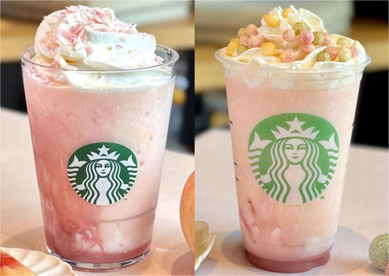 スタバがひなまつりに初フォーカス×ショートサイズで登場！, 「ひなまつり フラペチーノ® ショートサイズ」はどんなメニュー？味わいは？, リワード会員は先行でひと足早く飲める！, どっちのフラペチーノ®が好きか、飲み比べも楽しいSAKURA