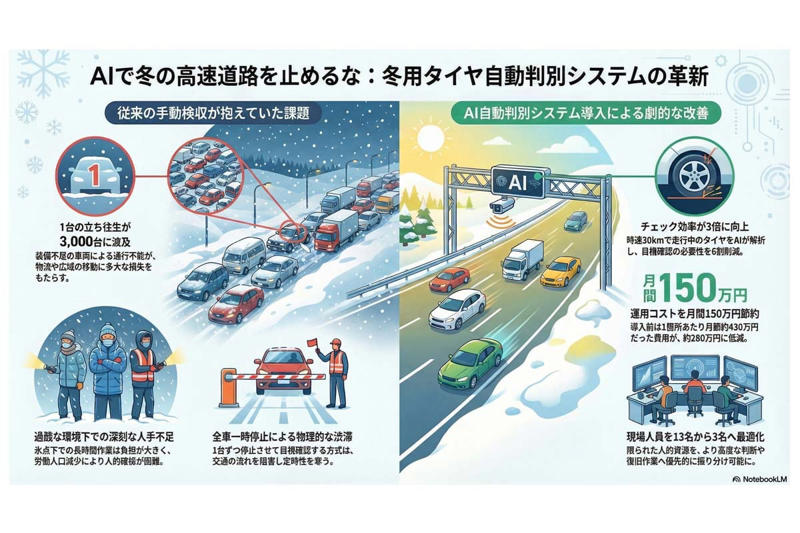 冬の高速道路と装備の義務, 自動判別の導入背景, 運用の効率化と経費削減, システムの仕組みと精度, 技術と利用者の責任