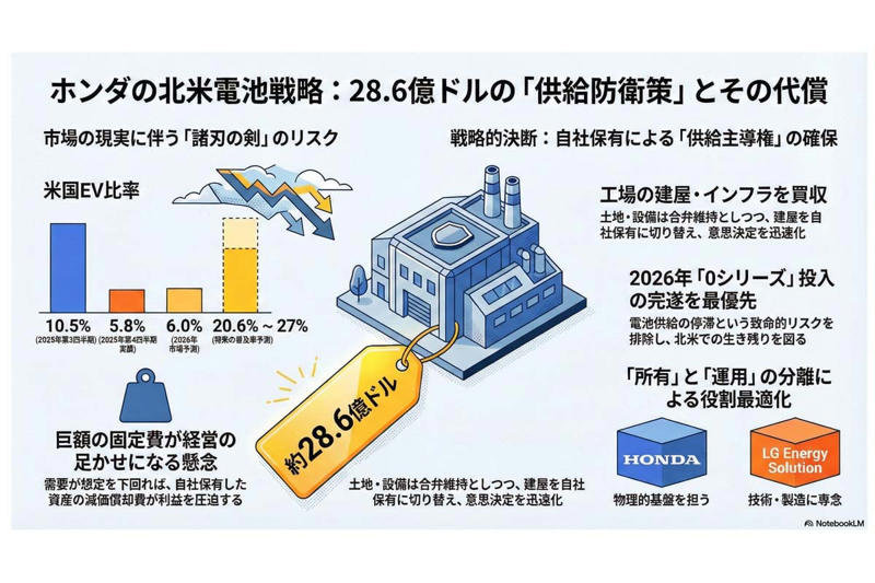 北米電池工場、資産買い取りの狙い, 資産保有と操業の分離, 供給遅延への備え, 需要低迷時のリスク, 協業の新たな段階, 主導権の確保と覚悟
