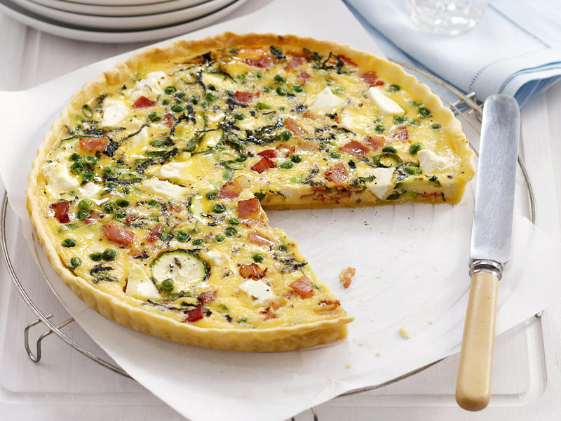 Savoury eggplant and haloumi quiche , Salmon and spinach quiche , Green power mini frittatas with spinach and feta , Mega vegie and haloumi frittata , Pumpkin, feta and basil quiche , Roast vegetable quiche , Spring quiche , Asparagus & fetta frittata , Chorizo & potato frittata , Coronation quiche , Smoked salmon and asparagus quiche , Asparagus frittata , Spanish frittata , Quick three-cheese frittata , Silverbeet quiche , Bacon and mushroom quiche , Kale and quinoa frittata , Tuna and spinach quiche , Bacon, pea and corn frittata , Baked potato, ham and cheese frittata , Smoked chicken & asparagus quiches , Filo salmon quiche , Leftover roast vegetable quiche , Potato, capsicum and spinach frittata , Bacon, chive and potato quiche , Chorizo, spinach and fetta quiche , Smoked ocean trout ricotta quiche , Tomato and fetta quiche , Mini tomato and cheese quiches , Mushroom quiche , Mushroom and spinach quiche , Impossible quiche , Chicken, mushroom and brie quiche , Basic ham and cheese quiche , Caramelised onion & goat’s cheese quiches , Mini ham and corn quiches , Baby rocket quiche , Spinach quiche , Roast pumpkin and zucchini frittata , Chorizo, potato and herb frittata , Zucchini and corn frittatas , Zucchini flower and tomato frittata , Bacon, leek and potato frittata , Wild mushroom and green onion frittata , Tomato, feta and pancetta frittata , Leek and speck quiche , Potato, capsicum and olive frittata , Asparagus, tomato, ricotta and basil frittata , Tuna and asparagus frittata , Primavera frittata , Quiche recipes for kids’ lunch boxes, How to tell if an egg is good to use, More egg recipes for dinner, You might like these omelette recipes