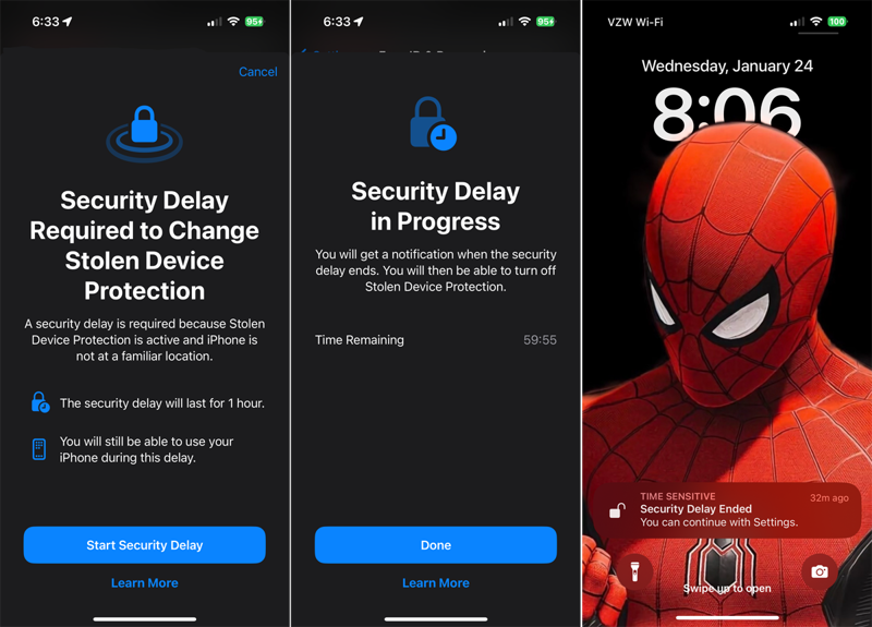What Is Apple's Stolen Device Protection?, What Is Security Delay?, How to Enable Stolen Device Protection, Set Up Your Home or Work Addresses, How Stolen Device Protection Works