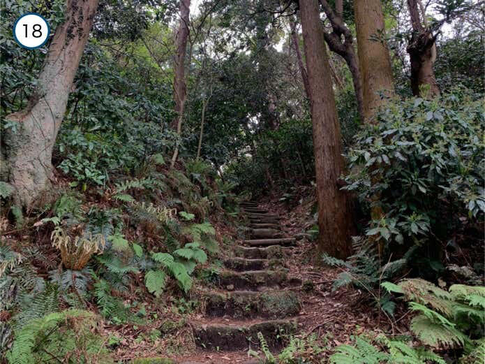 名越切通しハイキングコース概要, Section1：名越バス停〜登山口（1.7km・約29分）, Section2：登山口〜法性寺（1.6km・約47分）, Section3：法性寺〜逗子駅（2.8km・約40分）