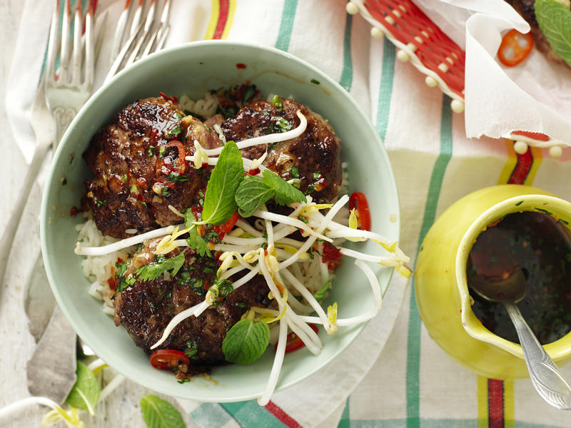          Cantonese lamb patties      ,          Chilli con carne meatballs      ,          Sweet and sour beef mince with vegetables      ,          Chilli con carne      ,          Chicken koftas with fig and seed pilaf      ,          Sichuan-style gai lan and pork mince      ,          Indian rice pilaf with spiced beef      ,          Mongolian lamb mince with wombok      ,          Curried mince with cabbage and rice      ,          Sweet and sour pork and plumb meatballs      ,          Chilli garlic mince with snake beans      ,          Spicy beef pilaf      ,          Chickpea mince curry      ,          Savoury vegetable mince      ,          Beef keema with cumin and currant pulao      ,          Crispy pork and rice ball salad      ,          Stir-fried beef and brown rice with carrot and cucumber pickle      , Tips for cooking mince and rice recipes, More mince recipe inspiration