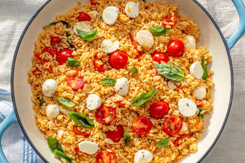 Enchilada Skillet, Italian Pasta Salad, Crispy Chicken With Zucchini and Shallots, 3-Ingredient Dumpling Salad, Turkey Taco Bowls, Creamy One Pot Pasta with Zucchini, 5-Ingredient One-Pot Chicken and Rice, Dolma and Ground Beef Skillet, Easy Lasagna Soup, 4-Ingredient Chicken Pot Pie, Feta and Tomato-Stuffed Spaghetti Squash, Tomato-Spinach White Beans, One-Pan Ravioli With Sausage, Lemony Zucchini Pasta, 5-Ingredient Braised Cabbage “Lasagna”, Italian Sausage and Rice Bake, 5-Ingredient Chicken and Rice Soup, One-Pot Caprese Orzo, Sausage White Bean Soup, Sheet Pan Salmon and Broccolini
