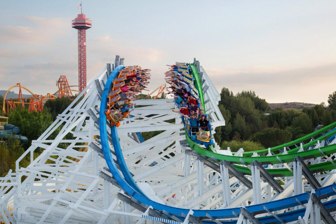 9. Six Flags Discovery Kingdom (Vallejo), 8. California’s Great America (Santa Clara), 7. Santa Cruz Beach Boardwalk (Santa Cruz), 6. Six Flags Magic Mountain (Valencia), 5. SeaWorld San Diego (San Diego), 4. Knott’s Berry Farm (Buena Park), 3. Universal Studios Hollywood (Universal City), 2. Disney California Adventure (Anaheim), 1. Disneyland Park (Anaheim)