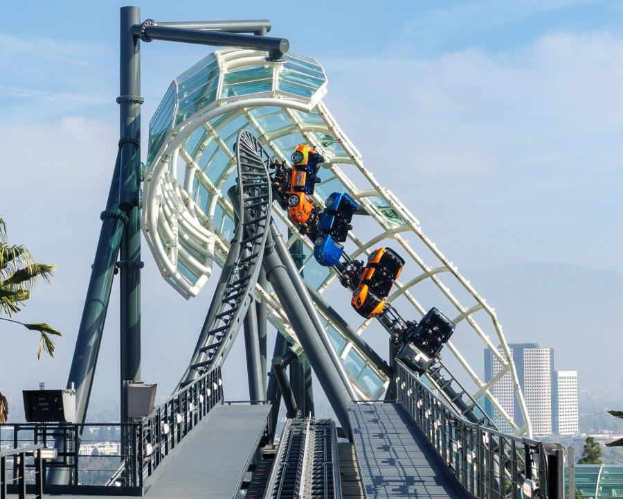 9. Six Flags Discovery Kingdom (Vallejo), 8. California’s Great America (Santa Clara), 7. Santa Cruz Beach Boardwalk (Santa Cruz), 6. Six Flags Magic Mountain (Valencia), 5. SeaWorld San Diego (San Diego), 4. Knott’s Berry Farm (Buena Park), 3. Universal Studios Hollywood (Universal City), 2. Disney California Adventure (Anaheim), 1. Disneyland Park (Anaheim)