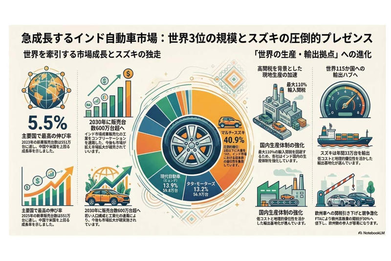 世界が注視する巨大市場, マルチ・スズキの圧倒的首位, 高関税が促す現地生産, 生産拠点としてのインドの実力
