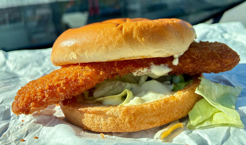 McDonald’s: Filet-O-Fish, Rally’s: Crispy Fish, Long John Silver’s: Fish Sandwich, Burger King: Big Fish, Dairy Queen: Wild Alaska Fish, Arby’s: Crispy Fish, Wendy’s: Crispy Panko Fish, Sonic: Fish, Swensons: Crispy Fish, Popeyes: Classic Flounder Fish, Culver’s: North Atlantic Cod, Freddy’s: Deluxe Crispy Fish, Arby’s: King’s Hawaiian® Fish Deluxe, Popeyes: Spicy Flounder Fish, Culver’s: Northwoods walleye
