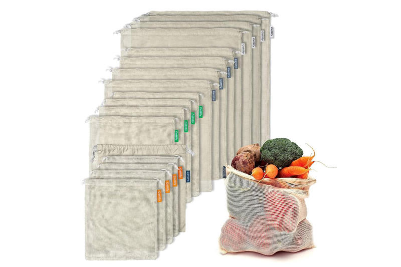 OXO Good Grips Little Salad and Herb Spinner , Kahuna Gear Saladzilla Collapsible Salad Spinner , Pyrex Storage Plus 7-Cup Round Glass Food Storage Dishes, Set of 2 , Skroam Glass Meal Prep Containers, Set of 10 , Vejibag Organic Cotton Crisper Bag , Cottify Reusable Cotton Mesh Produce Bags