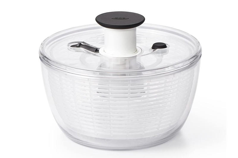 OXO Good Grips Little Salad and Herb Spinner , Kahuna Gear Saladzilla Collapsible Salad Spinner , Pyrex Storage Plus 7-Cup Round Glass Food Storage Dishes, Set of 2 , Skroam Glass Meal Prep Containers, Set of 10 , Vejibag Organic Cotton Crisper Bag , Cottify Reusable Cotton Mesh Produce Bags